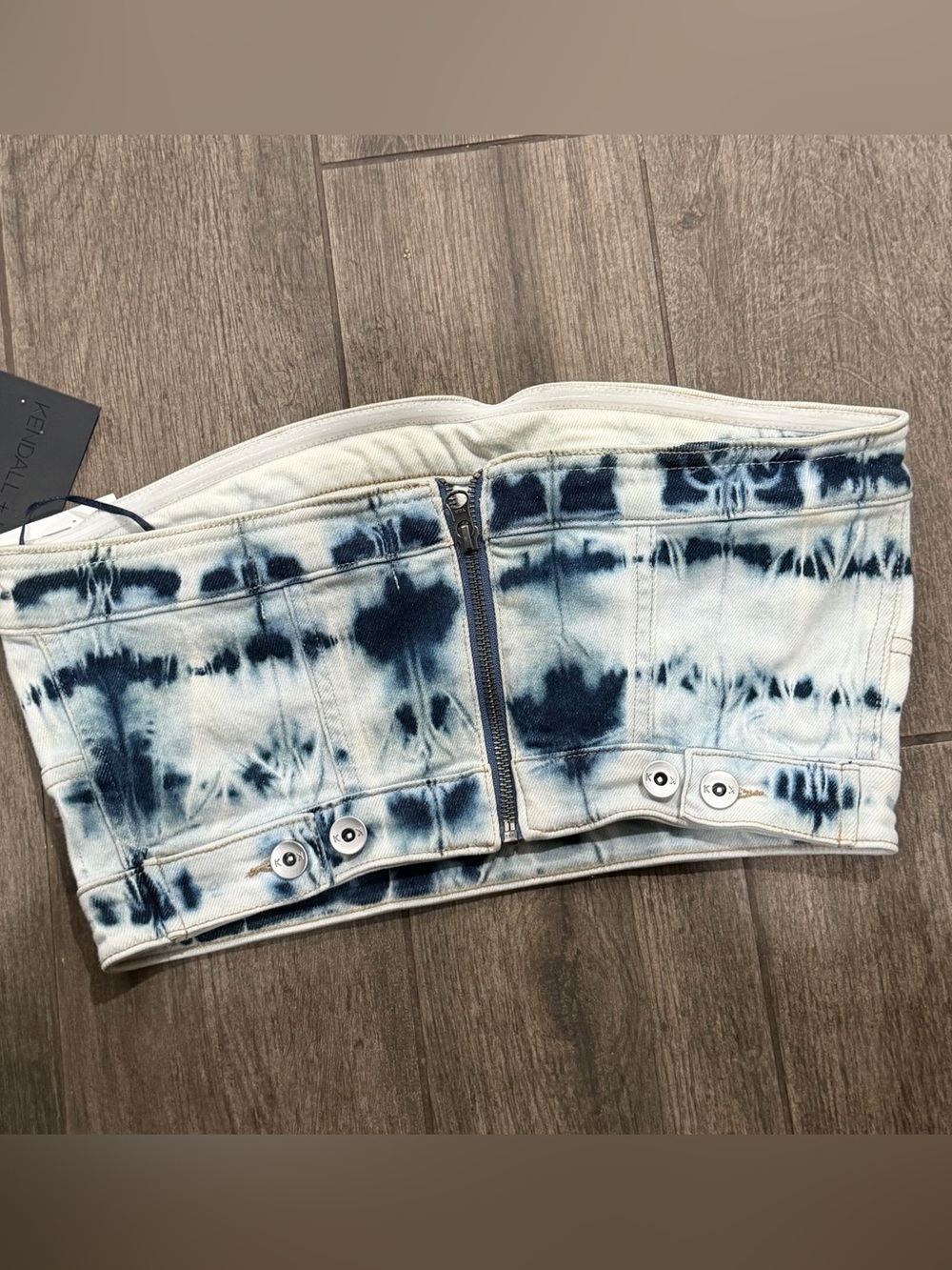 NWT Kendall + Kylie Denim Cotton Tube Top - Picture 3 of 6